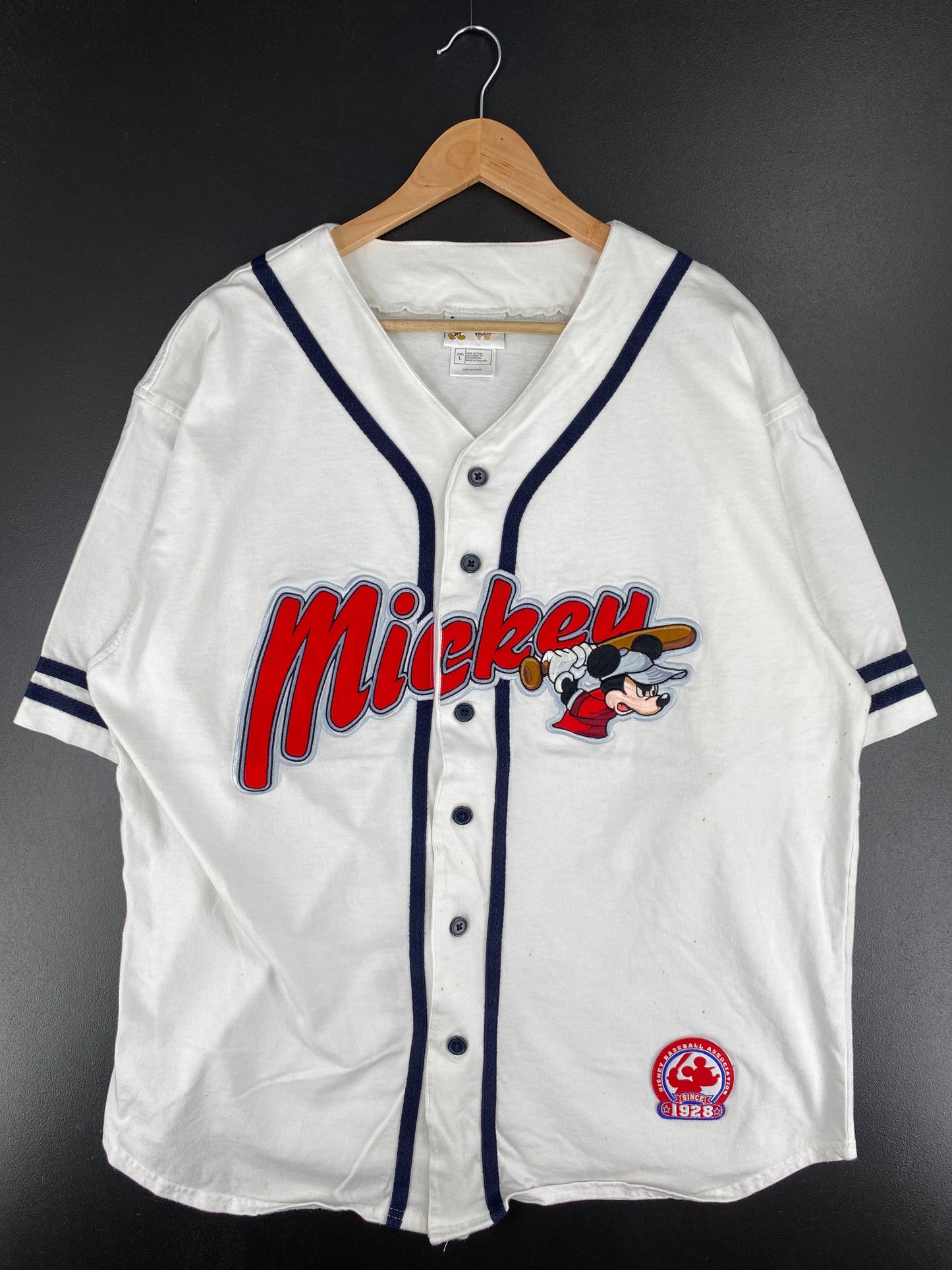 .00' DISNEY MICKEY Size L Vintage Baseball-Shirt / E8493T