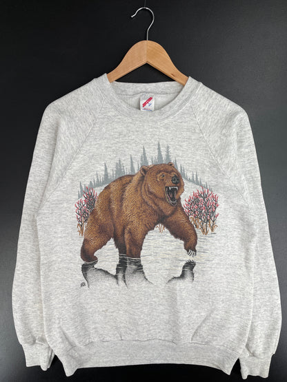 90's BEAR Made in USA Size L Vintage Animal Sweat-Shirt / F9946S