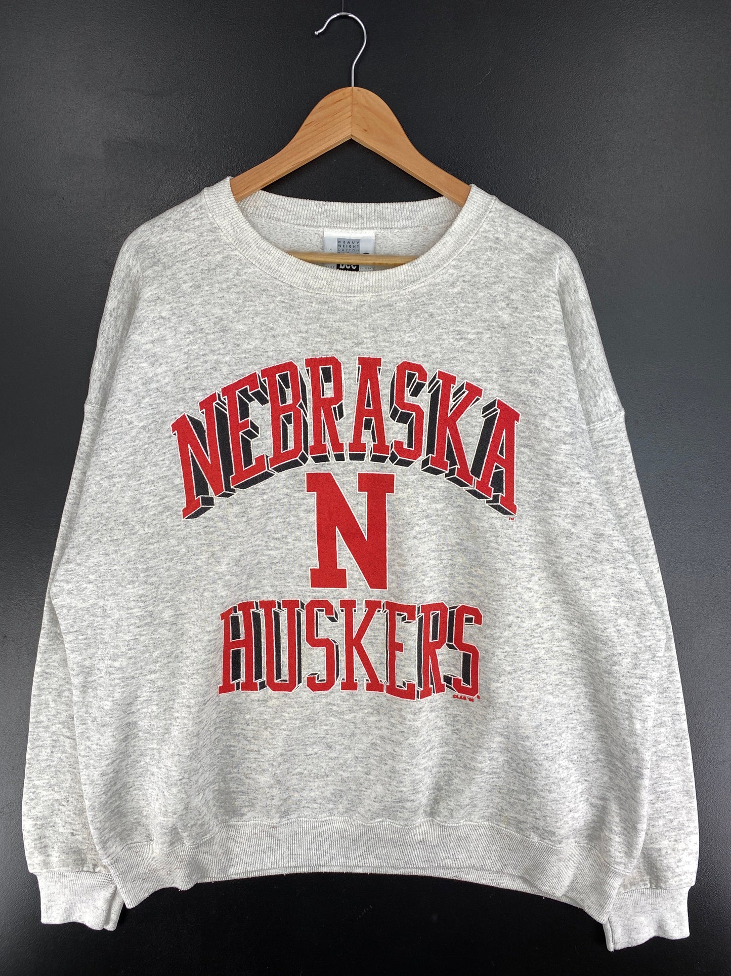 90's NEBRASKA HUSKERS Made in USA Size XXL Vintage College Sweat shirt / F5533S