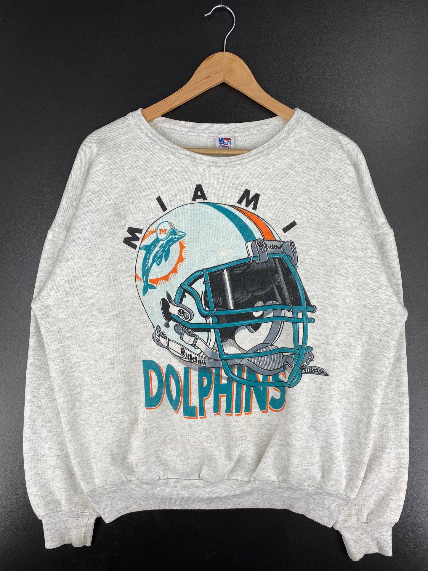 90’s MIAMI DOLPHINS Made in USA Size XXL Vintage NFL Sweat-Shirt / F5274S