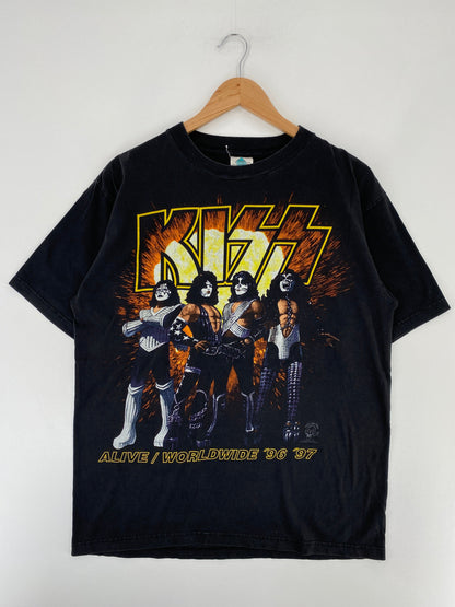 1996 KISS "ALIVE / I WAS THERE" Size L Vintage Music Band T-Shirt / F3732T