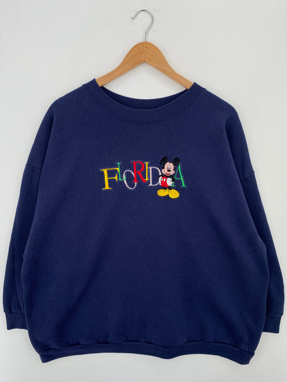 90’s DISNEY MICKEY Size Approx.XL Sweat-shirt / E7663S