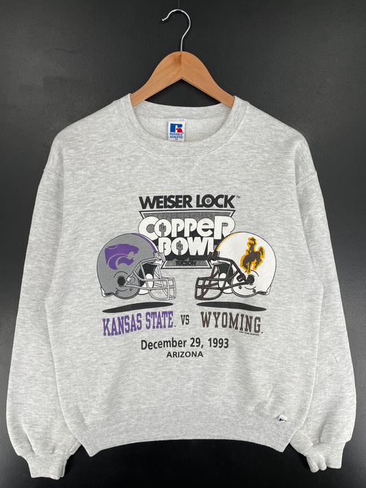 1993 RUSSELL x KANSAS STATE x WYOMING Made in USA Size M Vintage College Sweat shirt / E8440S