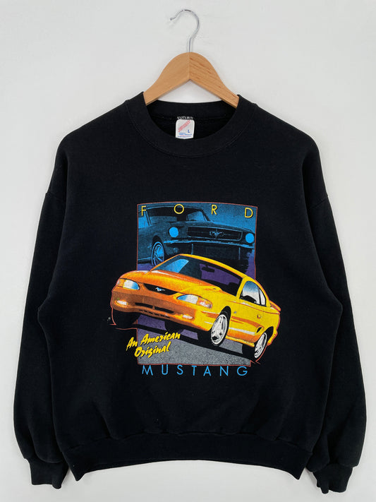 90's FORD MUSTANG Made in USA Size L Vintage Racing Sweat-Shirt / E9748S