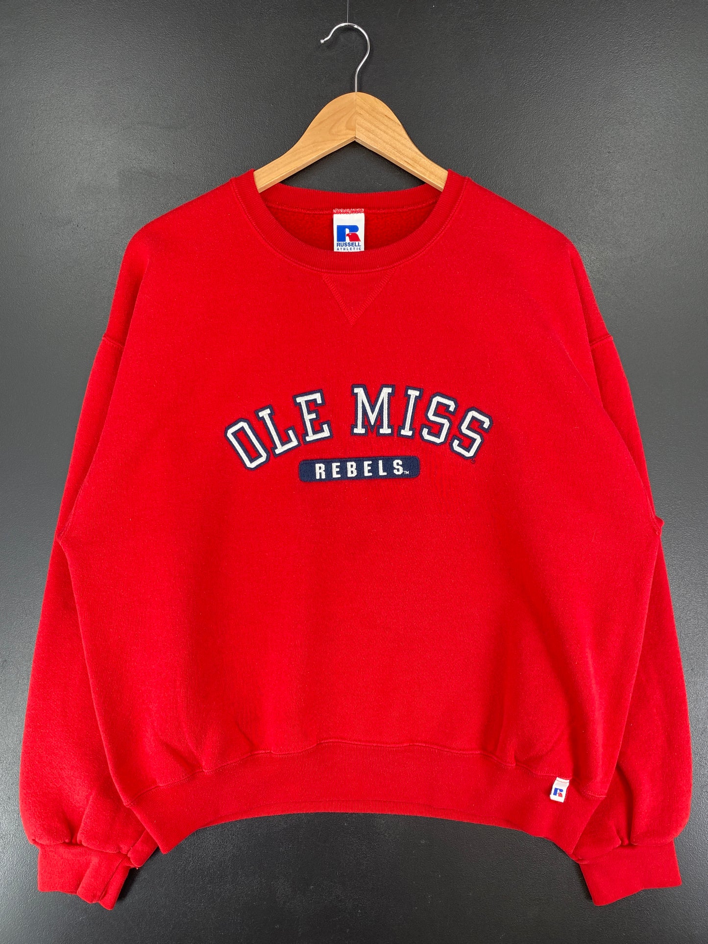 00' RUSSELL x OLE MISS Size L Vintage College Sweat-shirt / E7480S