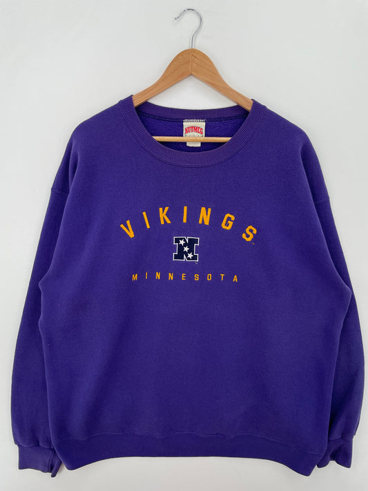 90's MINNESOTA VIKINGS Made in USA Size XL Vintage NFL Sweat-Shirt / E8165S