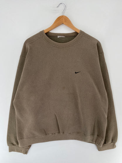 90's NIKE MINI SWOOSH Size No Tag (Approx.L) Vintage Sweat-Shirt / E8910S