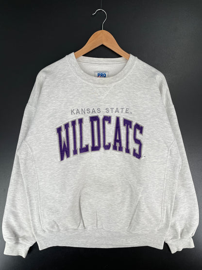 90's RUSSELL PRO COTTON x KANSAS STATE WILDCATS Made in USA Size XL Vintage College Sweat-Shirt / E7096S