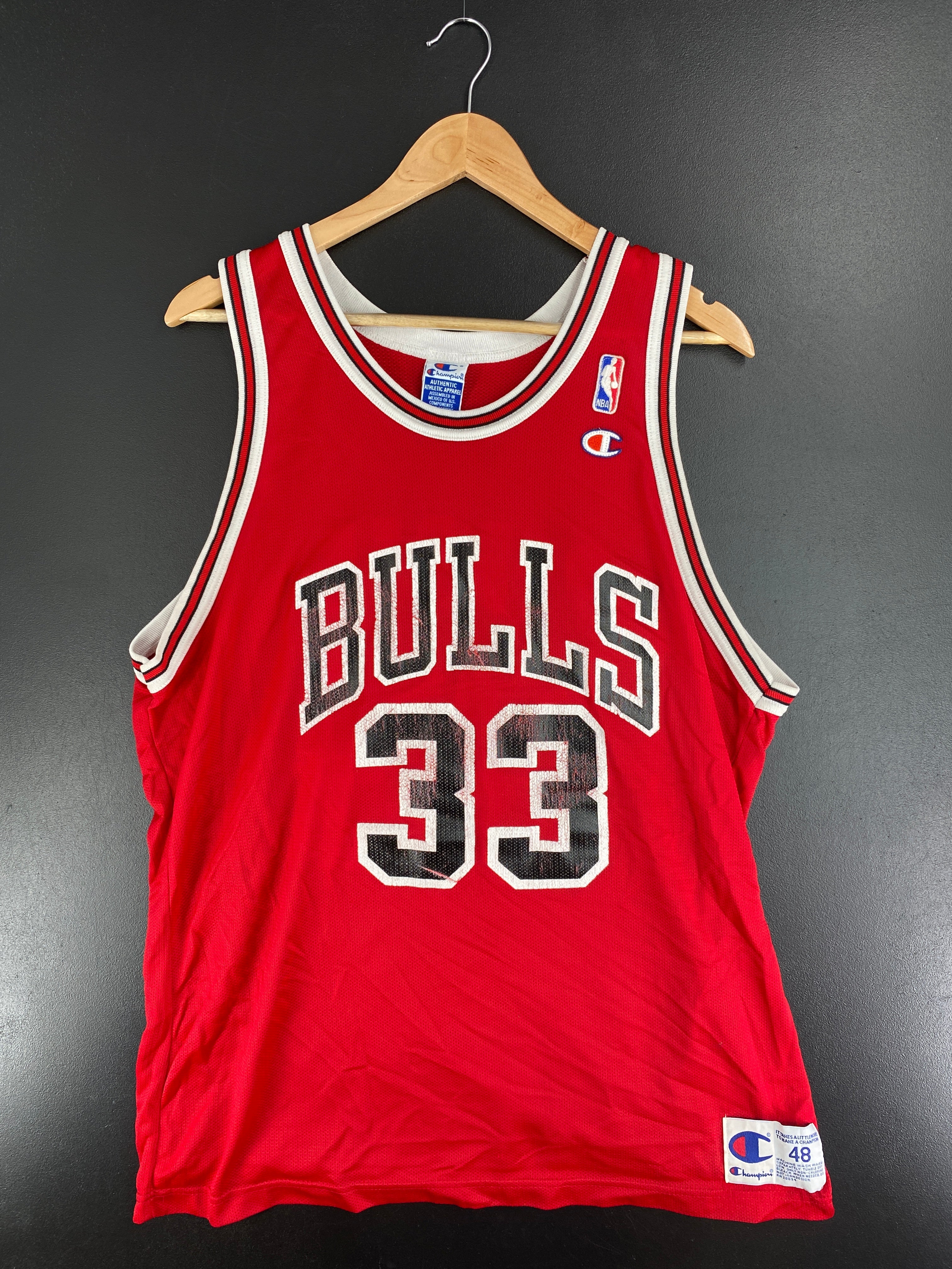 Vintage Champion Brand Chicago Bulls Scottie Pippen Jersey Size