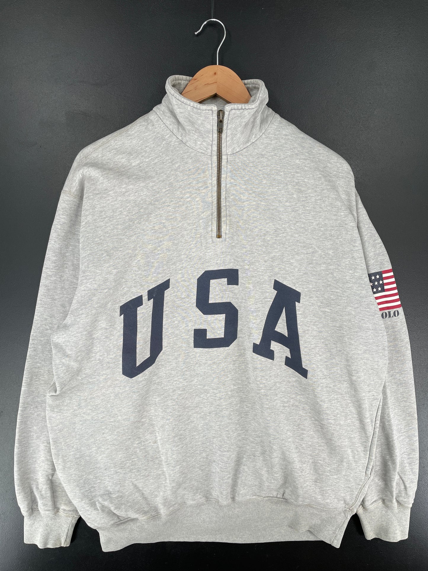 90's POLO RALPH LAUREN Size L Vintage Half Zip Sweat-Shirt / F4451S