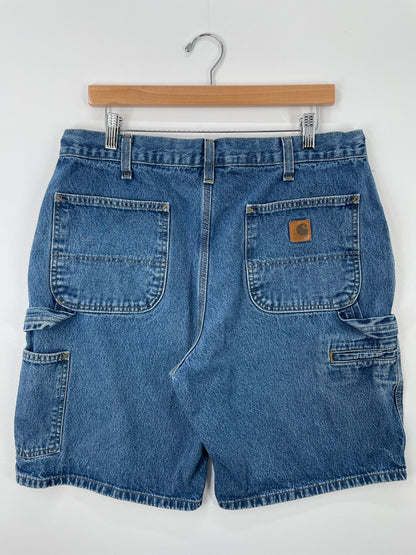 Vintage CARHARTT Size W35xL10 Denim Shorts / F9877P