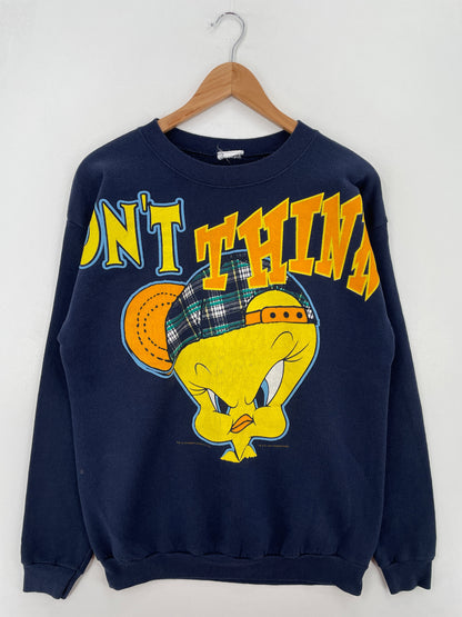 1994 LOONEY TUNES TWEETY Size Approx.L Vintage Sweat-shirt / F7737S