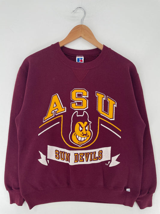 90's RUSSELL x ARIZONA STATE SUN DEVILS Made in USA Size M Vintage College Sweat-shirt / F7930S