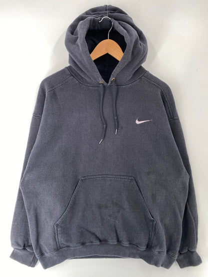 90's NIKE MINI SWOOSH Size L Vintage Hoodie Sweat-shirt / F11S