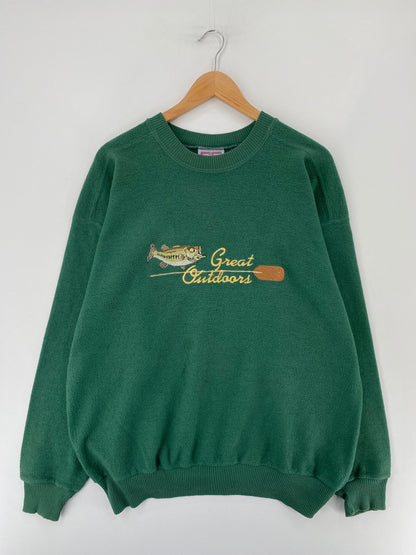 90’s GREAT OUTDOORS Size L Animal Sweat-Shirt / E6936S