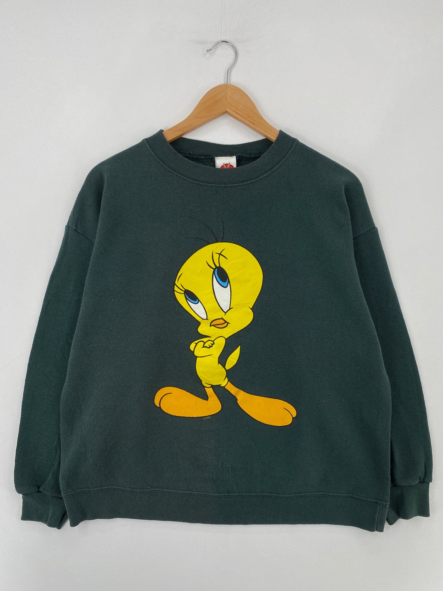 1998 LOONEY TUNES TWEETY Size M-L Vintage Sweat-shirt / F5120S