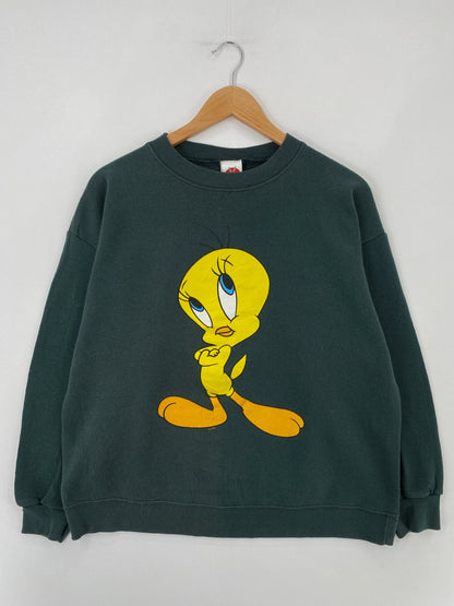 1998 LOONEY TUNES TWEETY Size M-L Vintage Sweat-shirt / F5120S