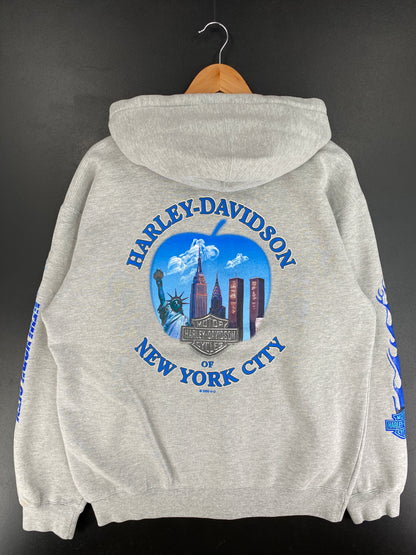 2000 HARLEY DAVIDSON Size M Vintage Zip-up Hoodie Sweat-Shirt / E9892S