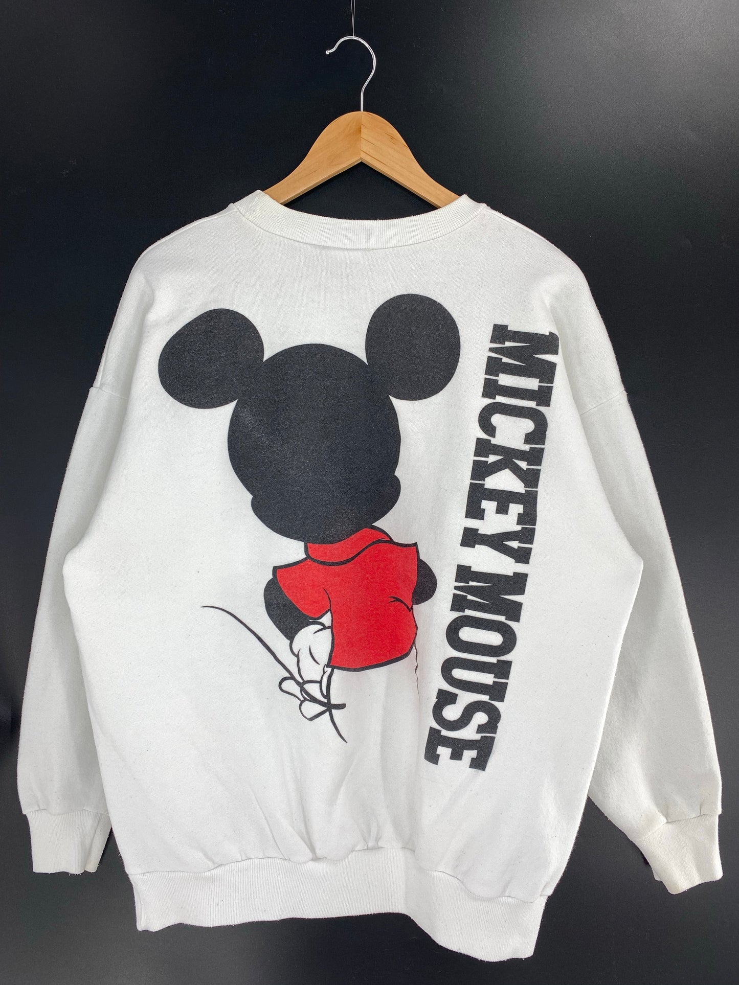 90’s DISNEY MICKEY Made in USA Size No Tag (Approx.XL) Vintage Sweat-shirt / E7746S