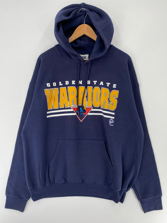 90's GOLDEN STATE WARRIORS Made in USA Size L Vintage NBA Hoodie Sweat-Shirt / E8777S