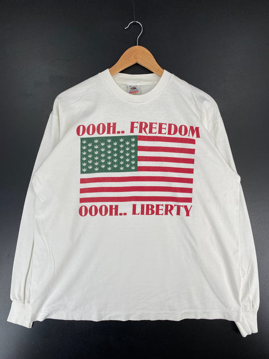 1993 HEADS FOR HEMP SUMMER TOUR '93 Made in USA Size XL Vintage Long Sleeve T-Shirt / F849T