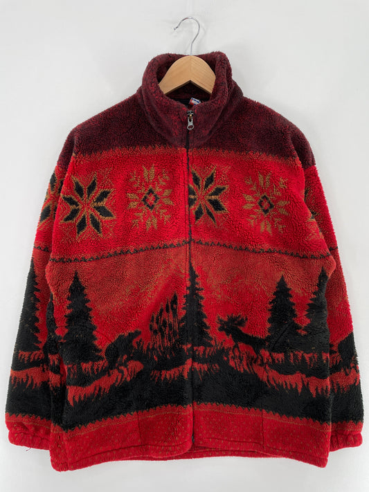 Vintage DEER Made in USA Size M Fleece / F4264J