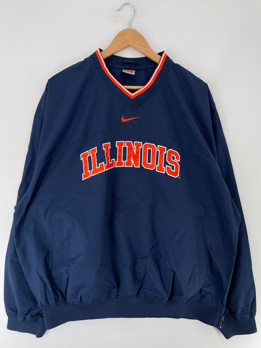 00' NIKE x ILLINOIS Size XL Vintage College Nylon Jacket / F515N