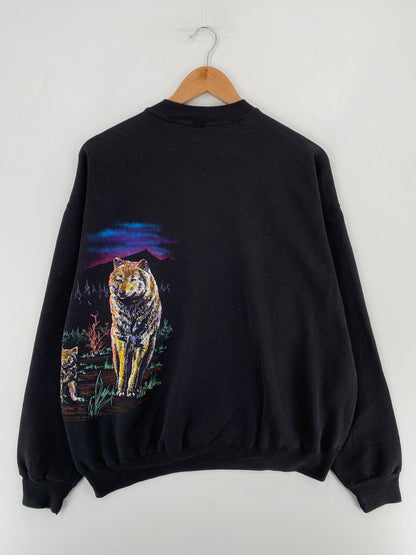 90's COYOTE Size XL Animal Sweat-Shirt / F1223S