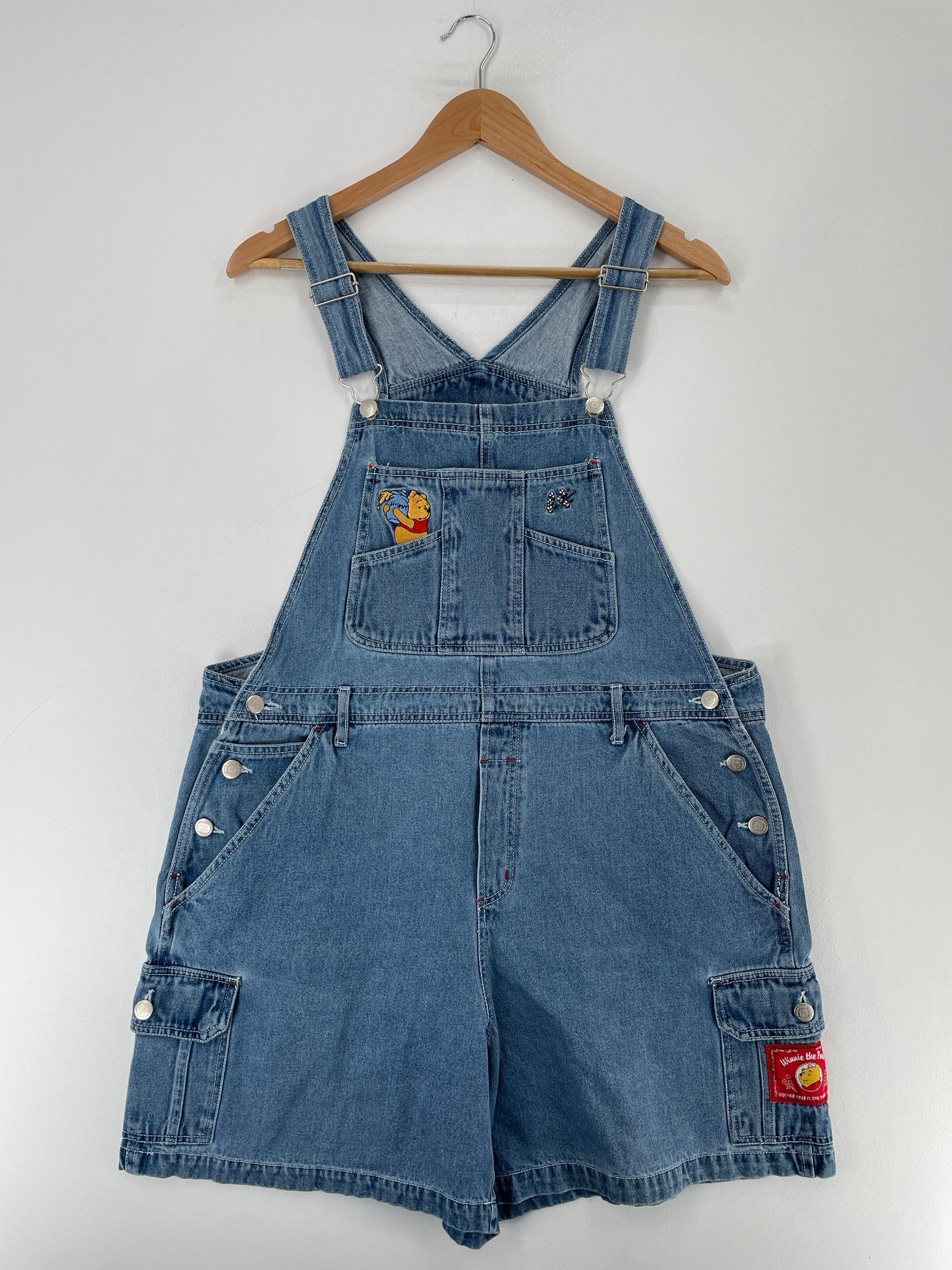 00' DISNEY WINNIE THE POOH Size 14-16(L-XL) Vintage Denim Overall / E7842P