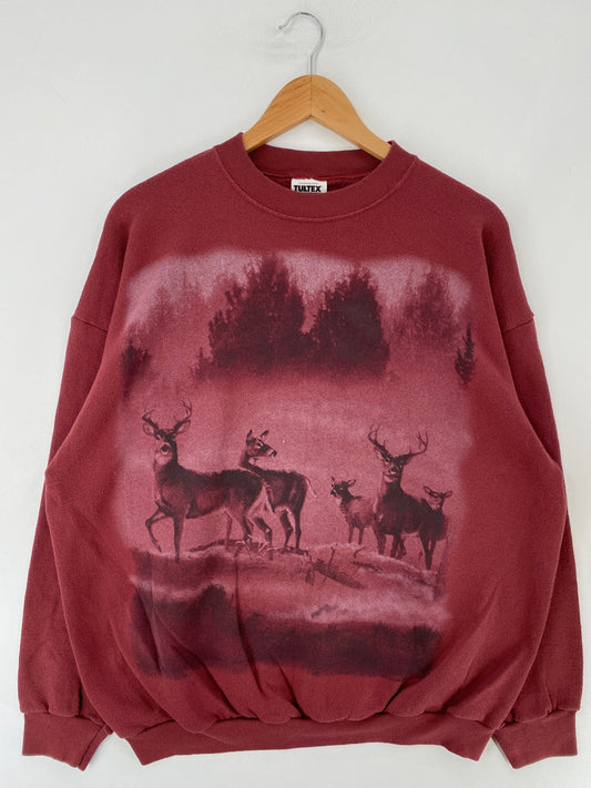 90’s DEER Size XL Vintage Animal Sweat-Shirt / G3142S