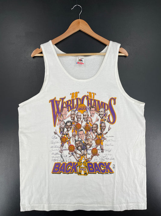 90’s  LOS ANGELES LAKERS Made in USA Size XL Vintage NBA Tank top / F221T