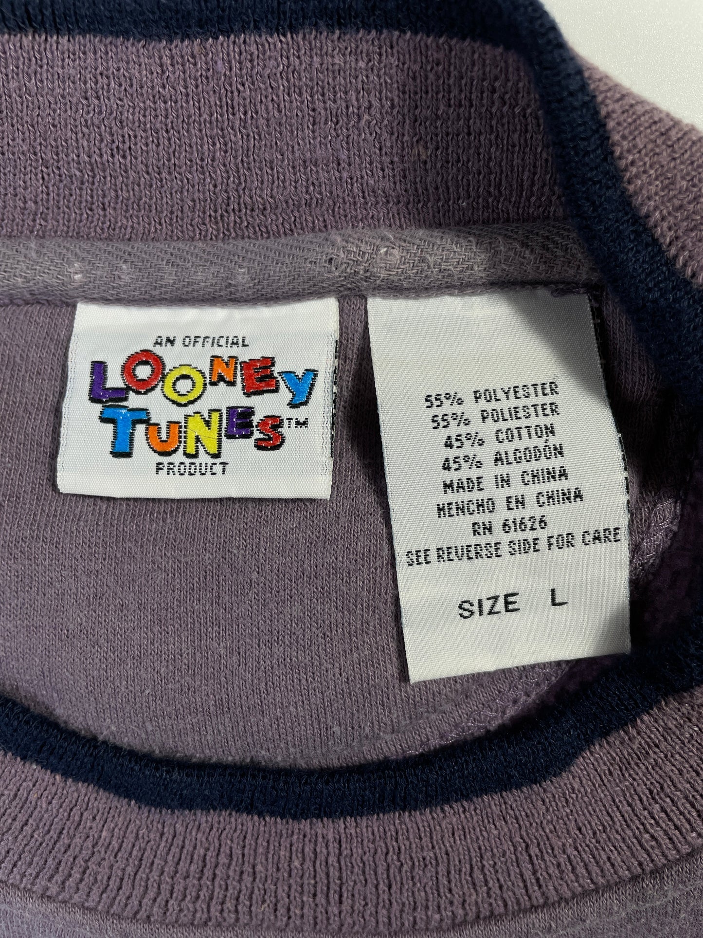 1996 LOONEY TUNES SYLVESTER Size L Vintage Sweat-shirt / F6789S