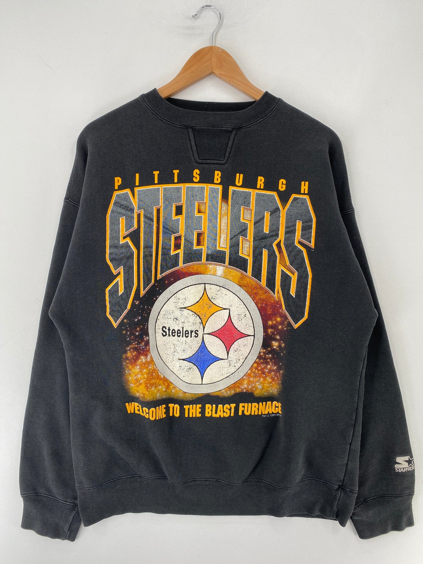1995 STARTER x PITTSBURGH STEELERS Size L Vintage NFL Sweat-shirt / F6651S