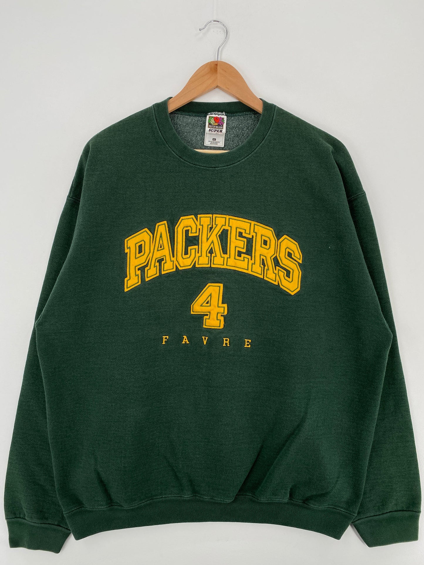 00' GREEN BAY PACKERS BRETT FARVE Sizer XL Vintage NFL Sweat-Shirt / F9460S