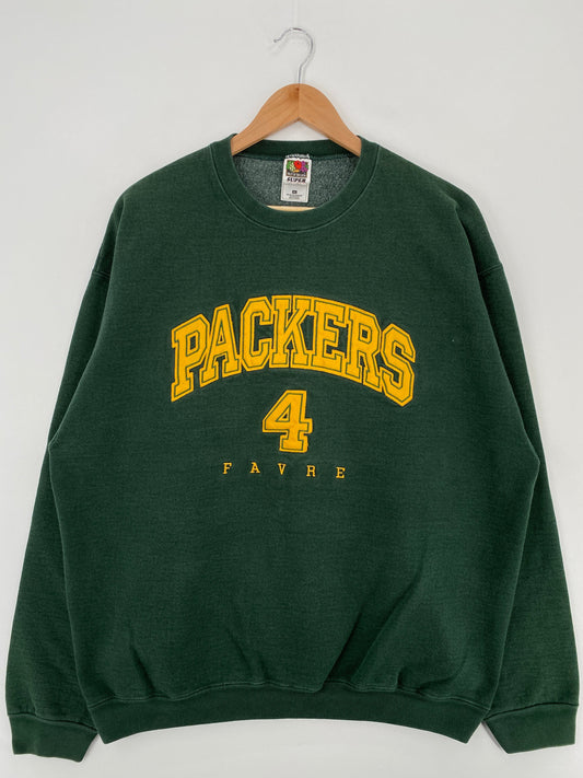 00' GREEN BAY PACKERS BRETT FARVE Sizer XL Vintage NFL Sweat-Shirt / F9460S