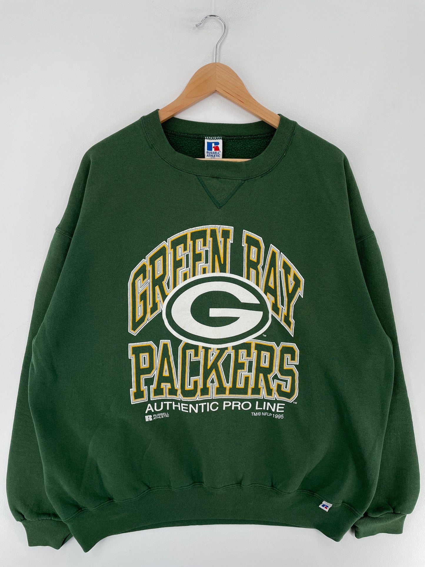 1995 RUSSELL x GREEN BAY PACKERS Made in USA Size XXL Vintage NFL Sweat-Shirt / E6975S