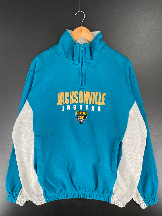 Vintage JACKSONVILLE JAGUARS Size L NFL Half-Zip Sweat-Shirt / E7646S