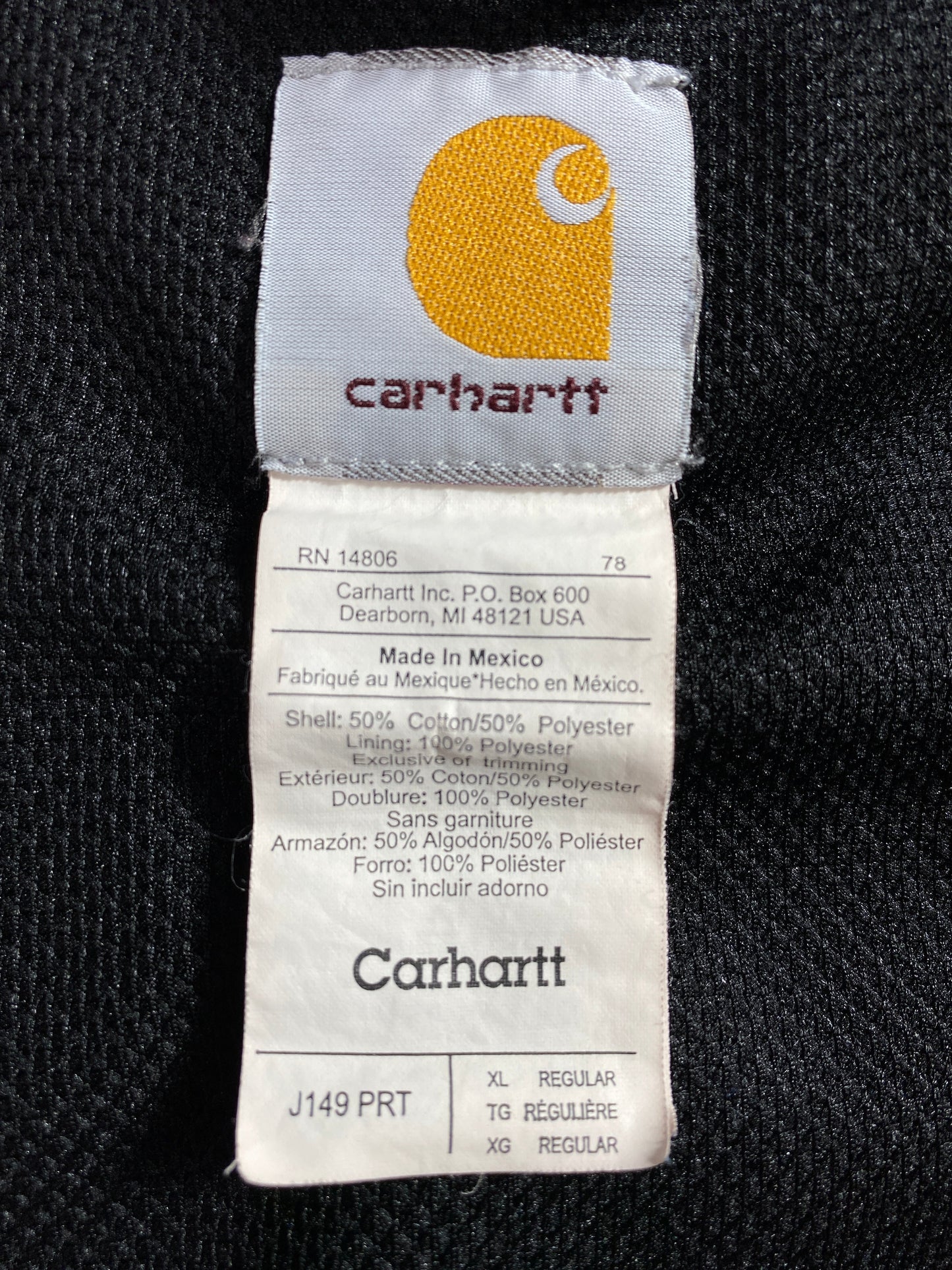 Vintage CARHARTT Size XL Zip-Up Hoodie Sweat-Shirt / F229S