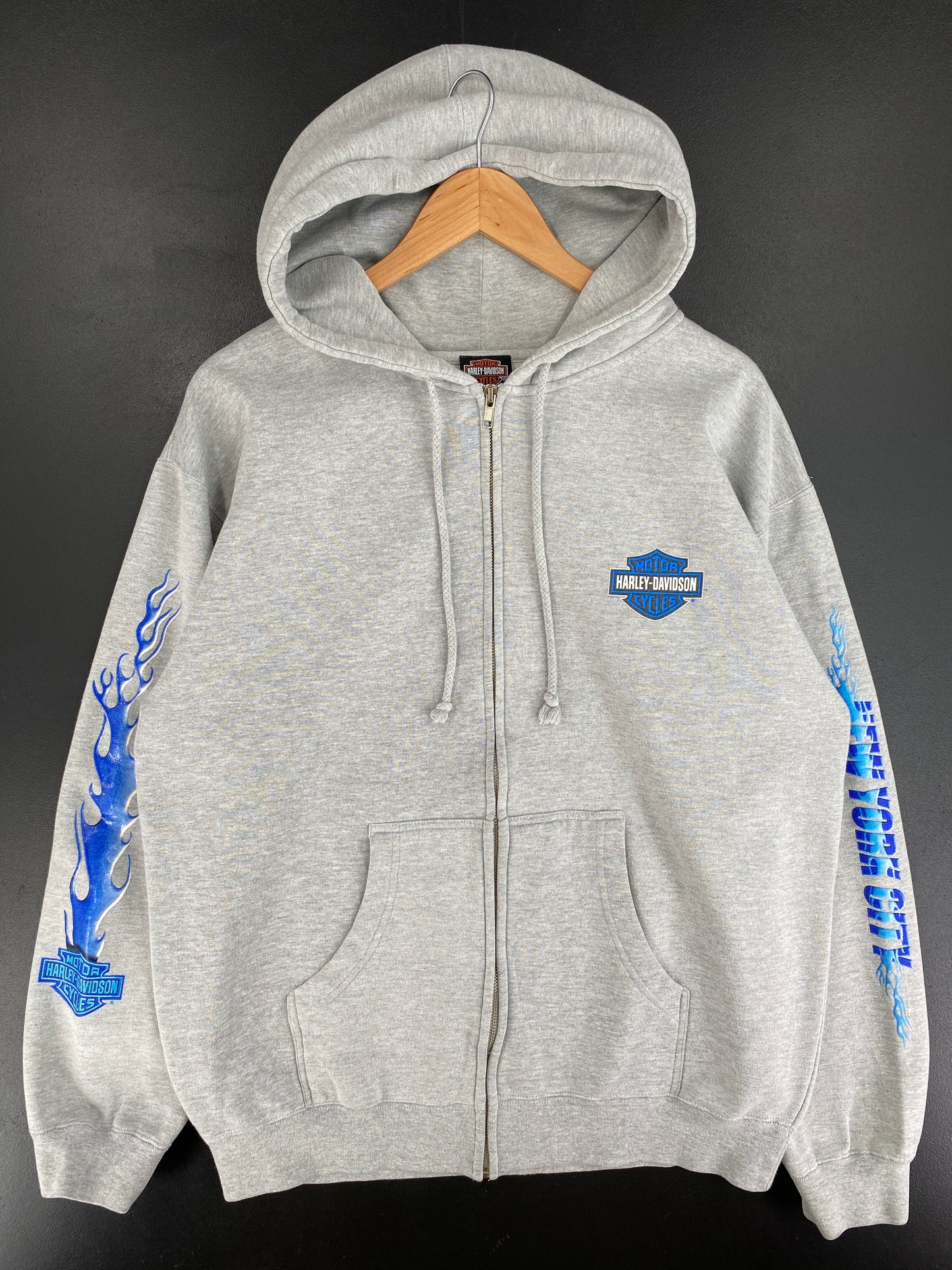 2000 HARLEY DAVIDSON Size M Vintage Zip-up Hoodie Sweat-Shirt / E9892S