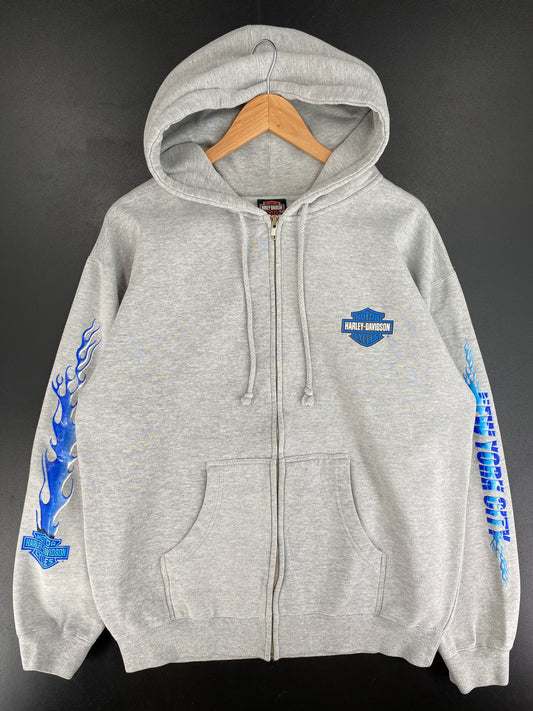2000 HARLEY DAVIDSON Size M Vintage Zip-up Hoodie Sweat-Shirt / E9892S