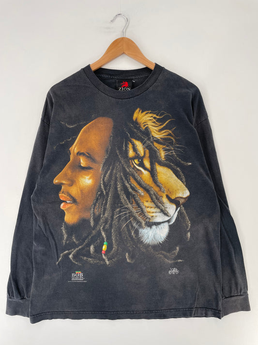 Vintage BOB MARLEY Size XL Vintage Long Sleeve Music T-Shirt / E8613T