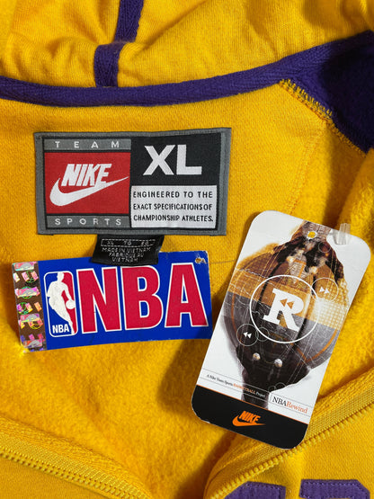 00' Deadstock NIKE x LOS ANGELES LAKERS Size XL Vintage Hoodie Zip-up Sweat-shirt / F5775S