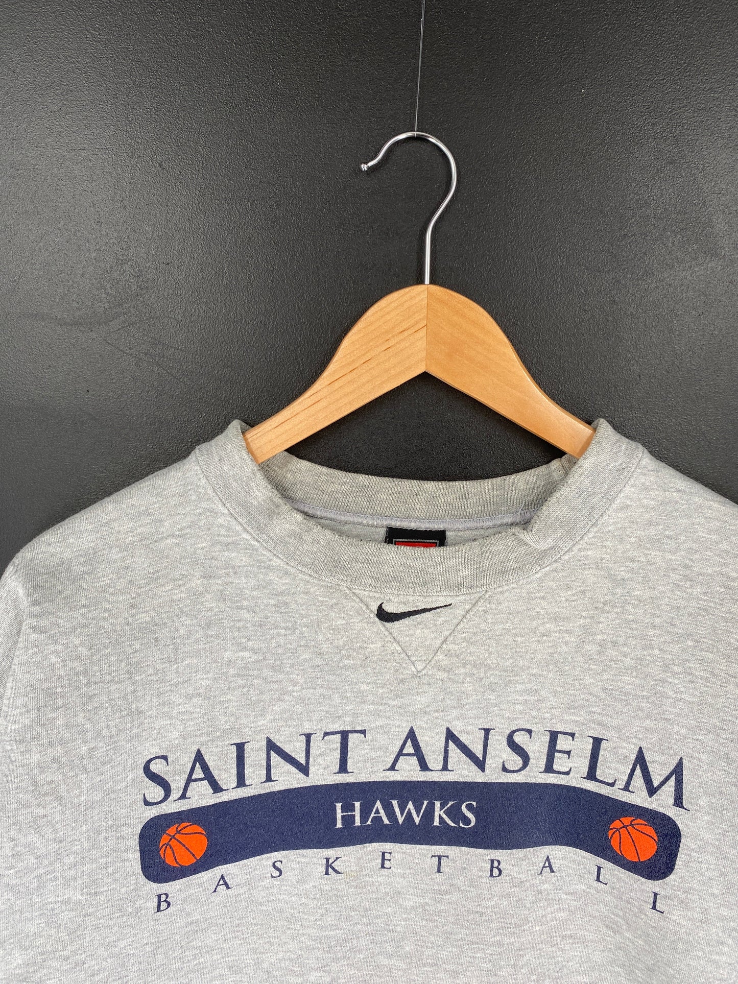 00' NIKE x SAINT ANSELM HAWKS Size XL Vintage College Sweat-shirt / F5851S