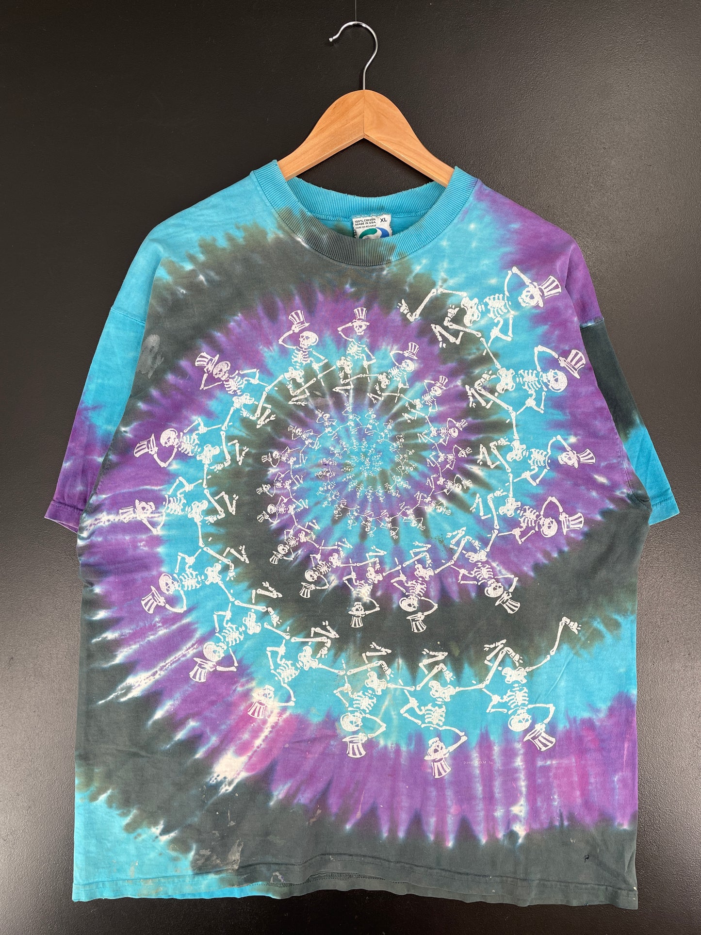 .90's LIQUID BLUE SKELETON Made in USA Size XL Music T-shirt / E6921T
