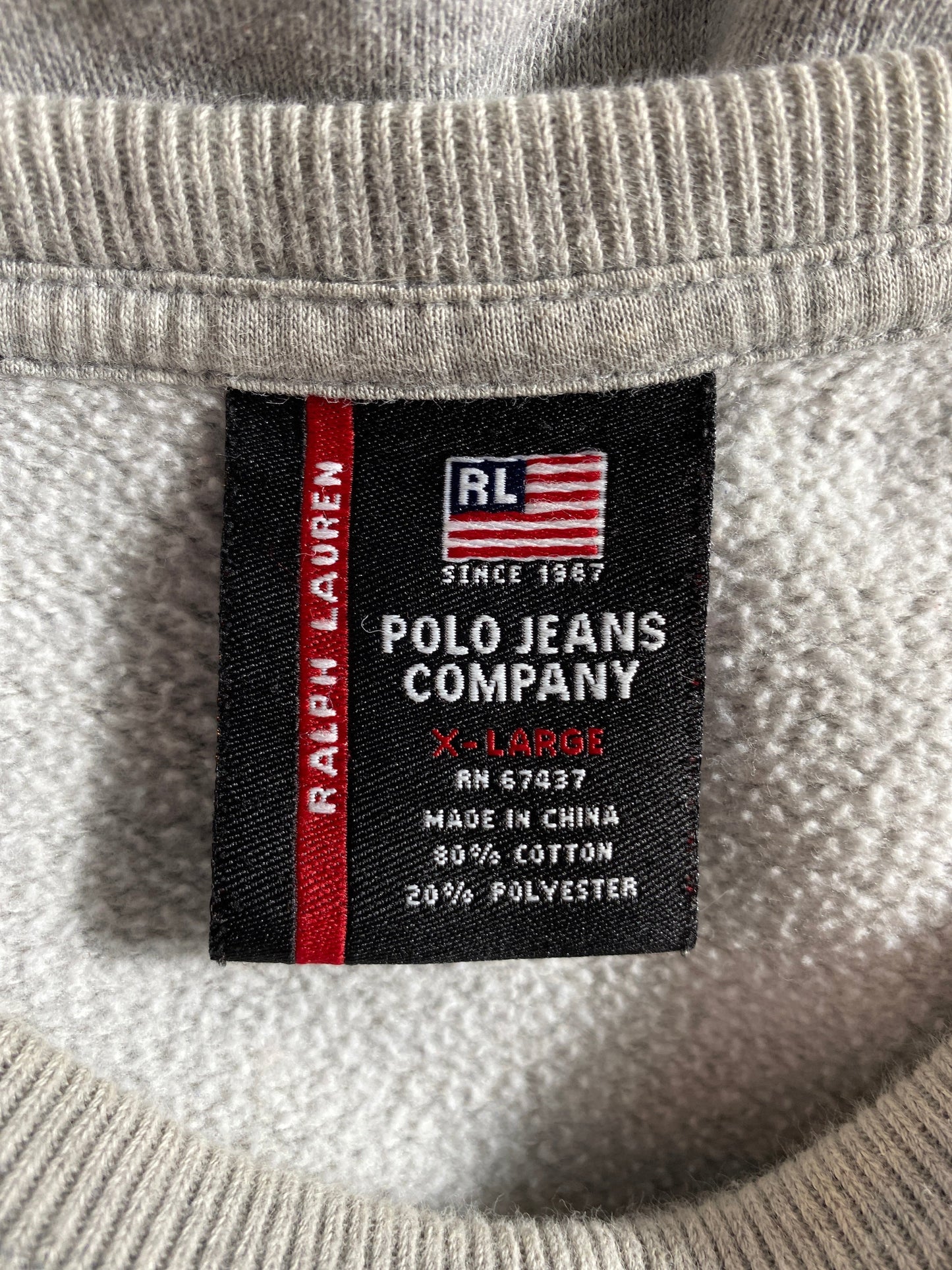 00' POLO JEANS RALPH LAUREN Size XL Vintage Sweat-shirt / F1018S