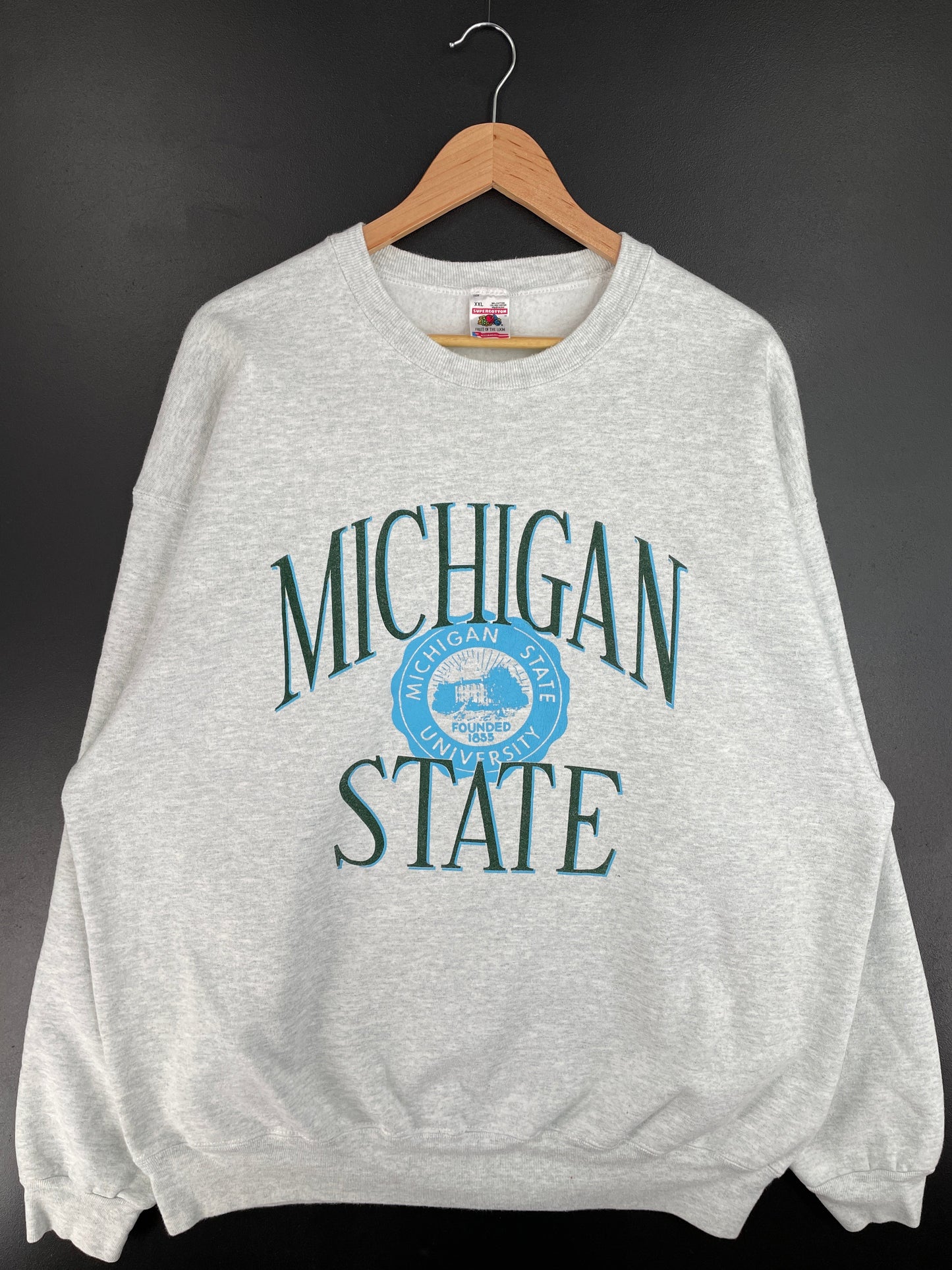 90's MICHIGAN STATE Made in USA Size XXL Vintage College Sweat-Shirt / F4166S