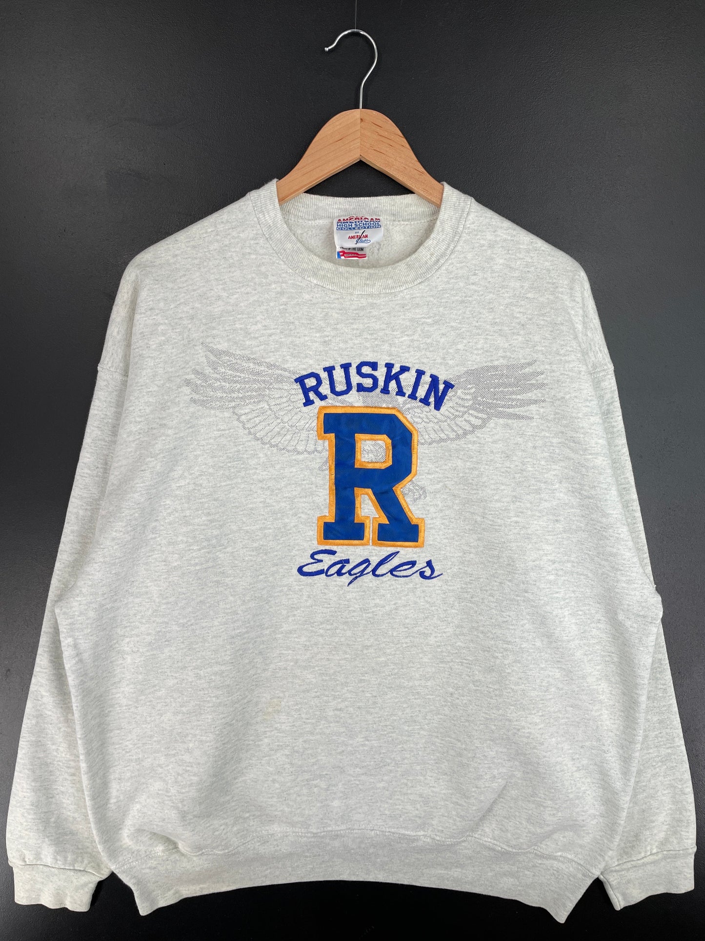 90's RUSKIN EAGLES Made in USA Size XL Vintage College Sweat-Shirt / G2531S