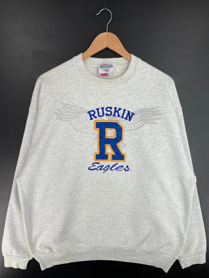 90's RUSKIN EAGLES Made in USA Size XL Vintage College Sweat-Shirt / G2531S