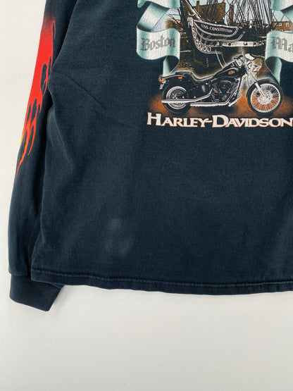 90's HARLEY DAVIDSON Size No Tag (Approx.XL) Vintage Long Sleeve T-Shirt / E8560T