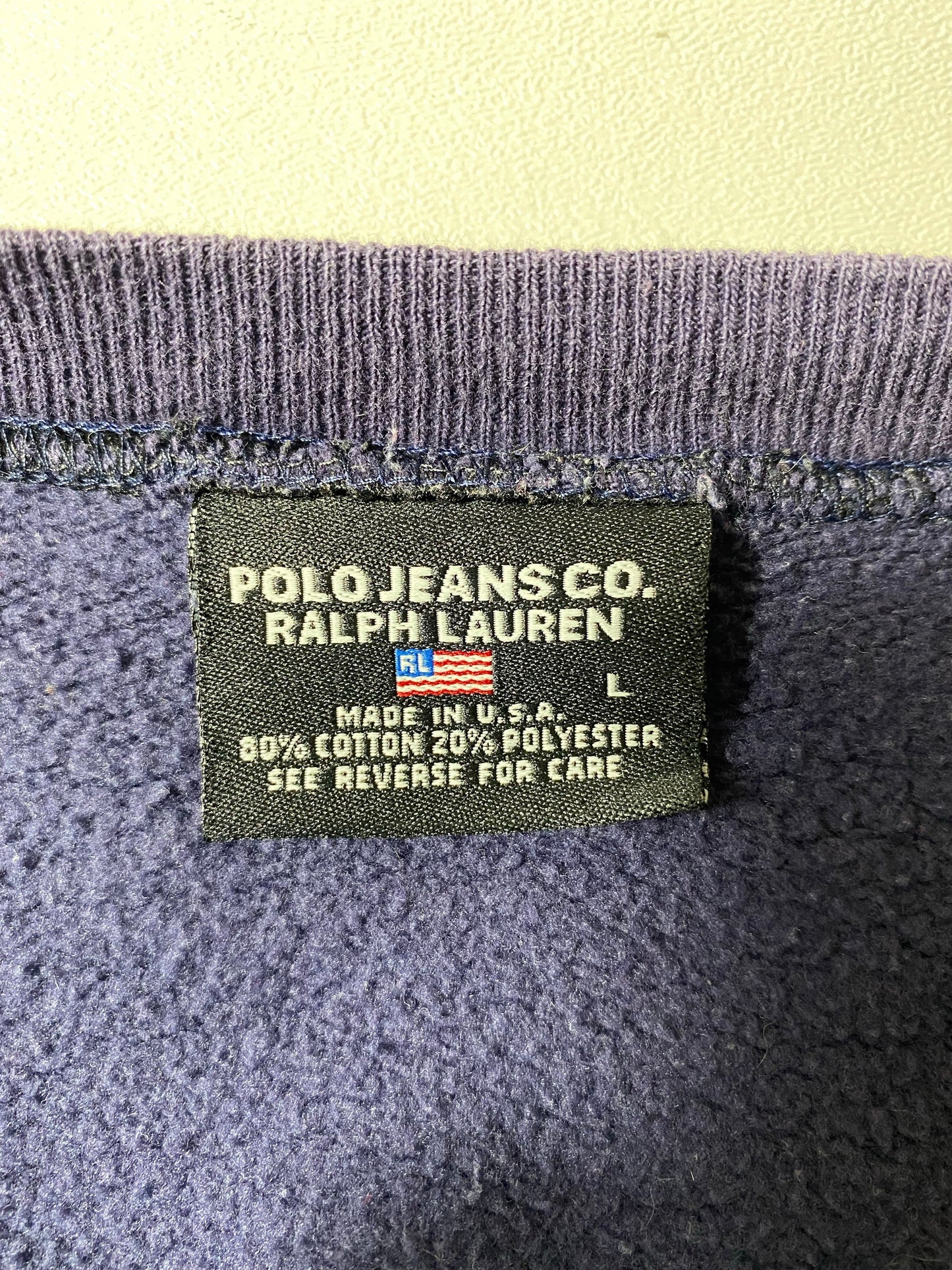 Vintage POLO JEANS RALPH LAUREN Made in USA Size L Vintage Sweat-shirt / F7388S